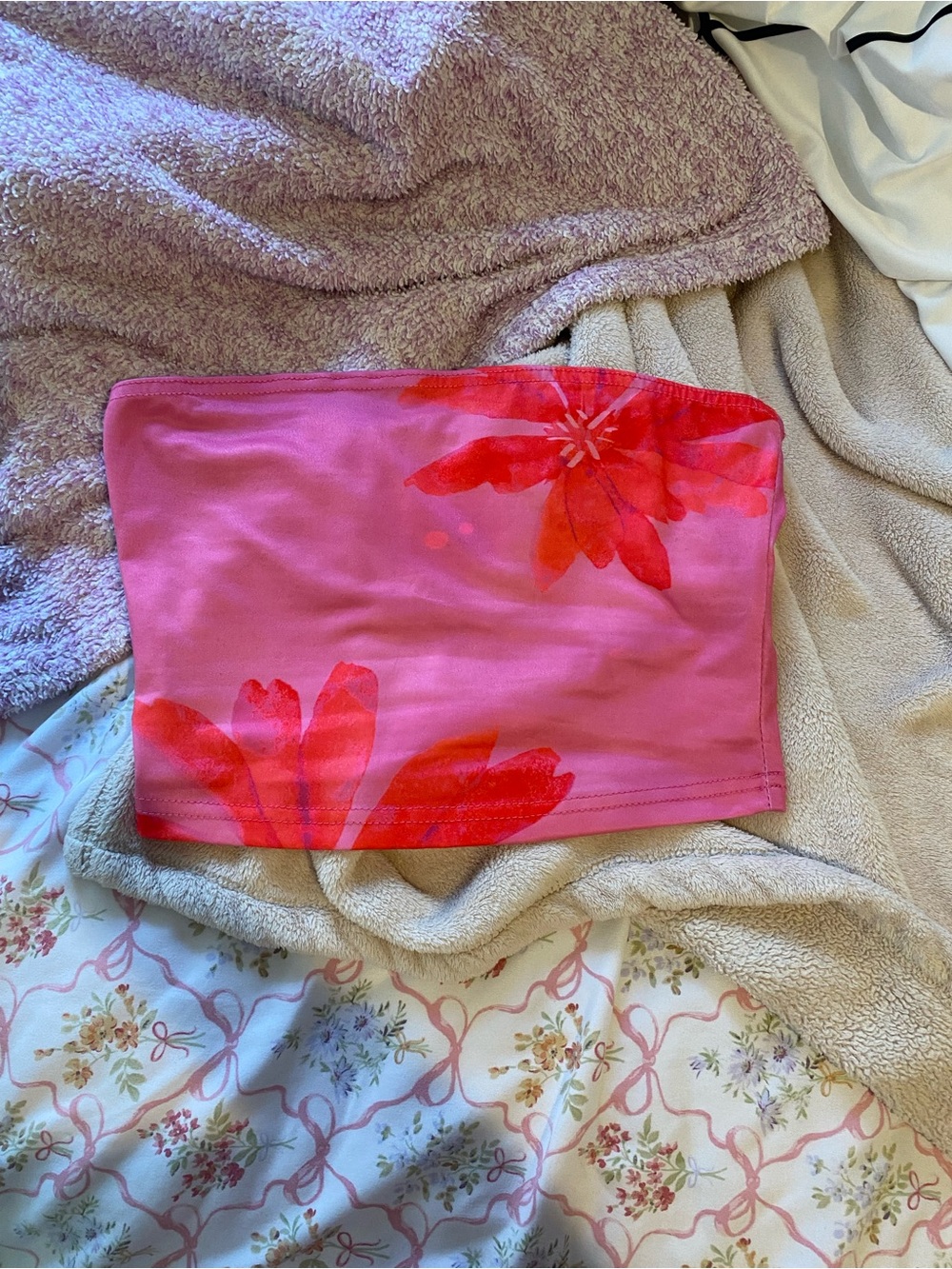 Pink summer floral tub top